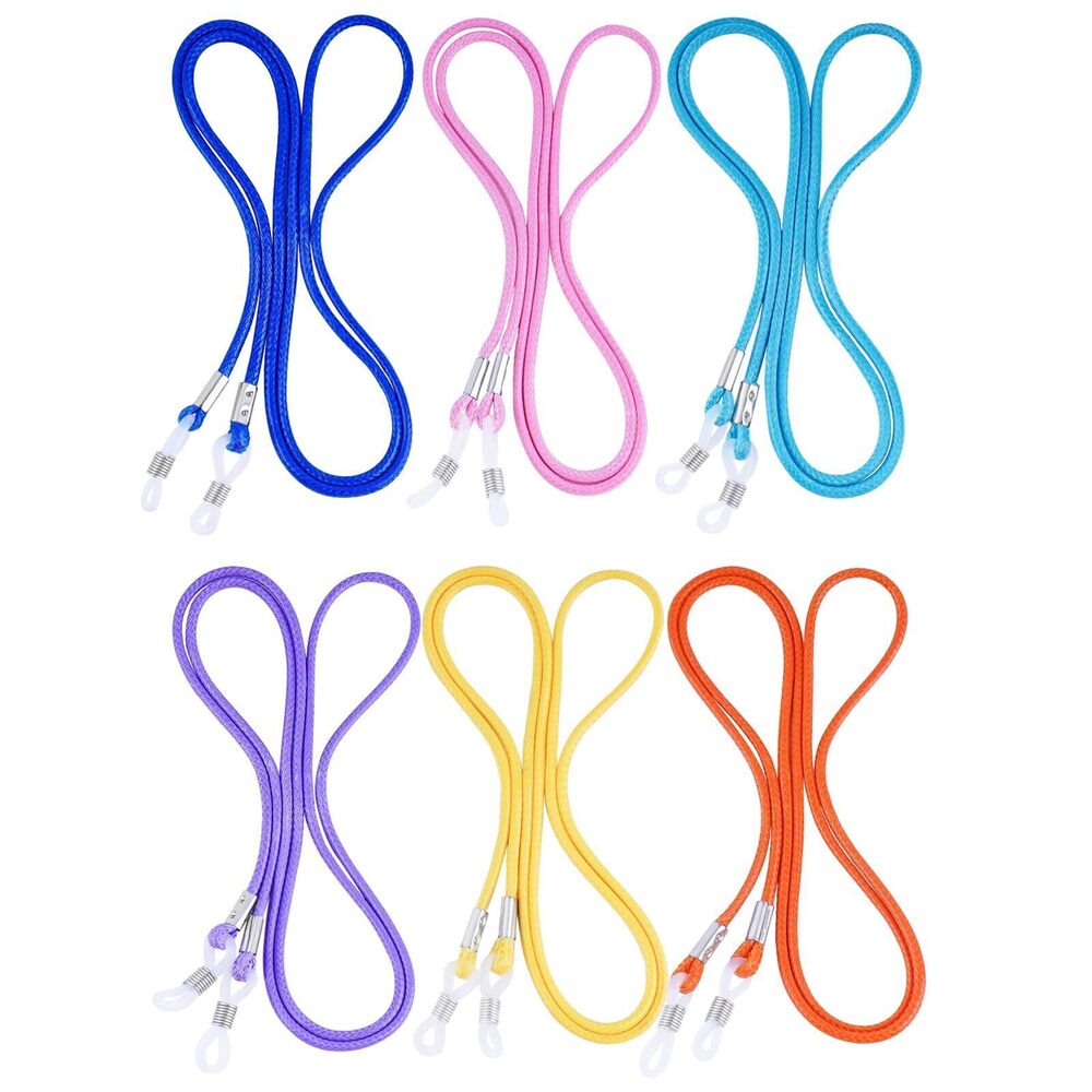 1423 6 Pcs Eyeglasses Strap & , Premium Woven Wax Eye Glasses Holders